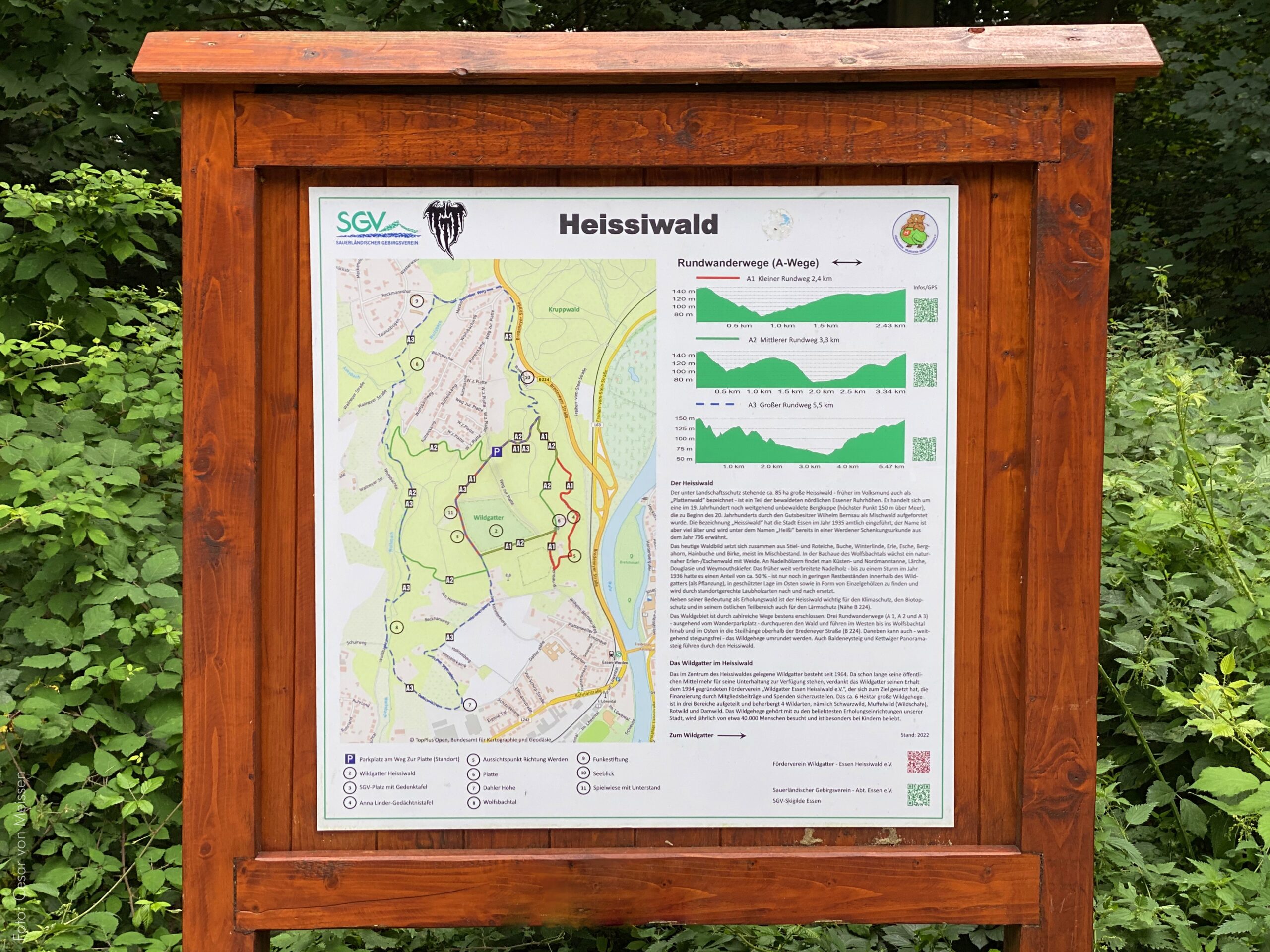 heissiwald wildgatter wildgehege wildbeobachtung informationstafel parkplatz essen bredeney baldeneysee